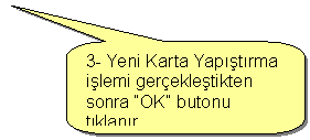 Keleri Yuvarlanm Dikdrtgen Belirtme izgisi: 3- Yeni Karta Yaptrma ilemi gerekletikten sonra OK butonu tklanr.